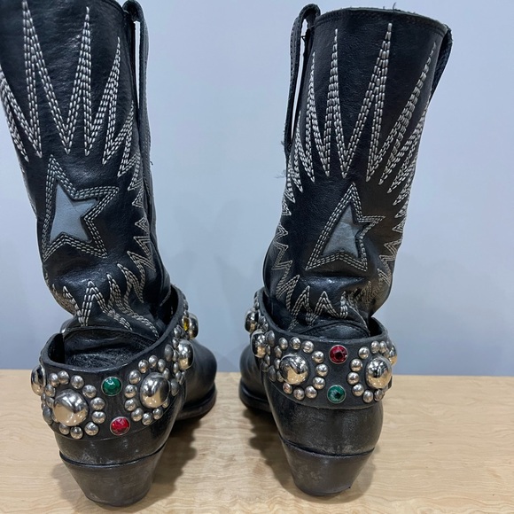 Golden Goose Cowboy Boots w Rhinestone belt - Picture 8 of 9